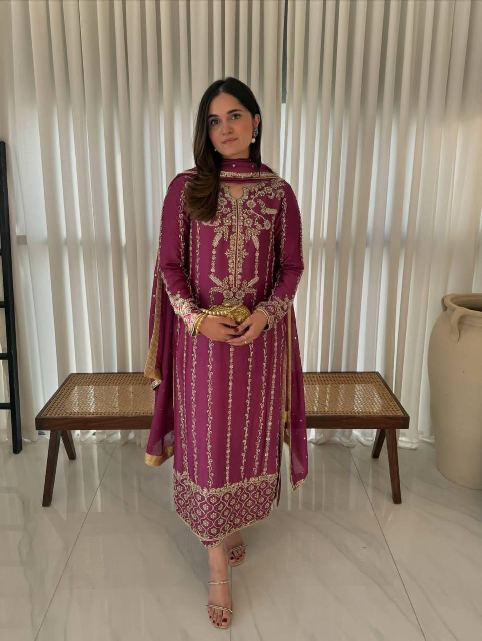 The Cinematic Plum Embroidered Suit